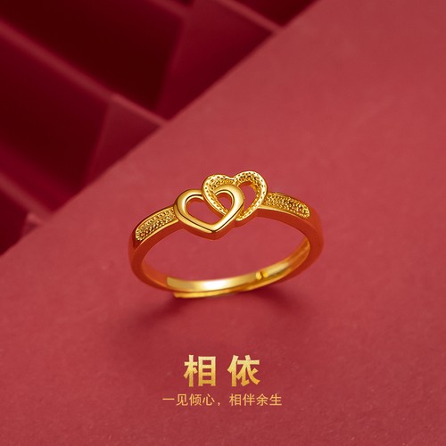 Anello donna doppio cuore 22k - donna,