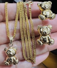 Collana orecchino orso set oro