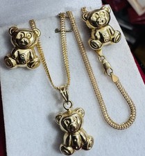 Collana orecchino orso set oro
