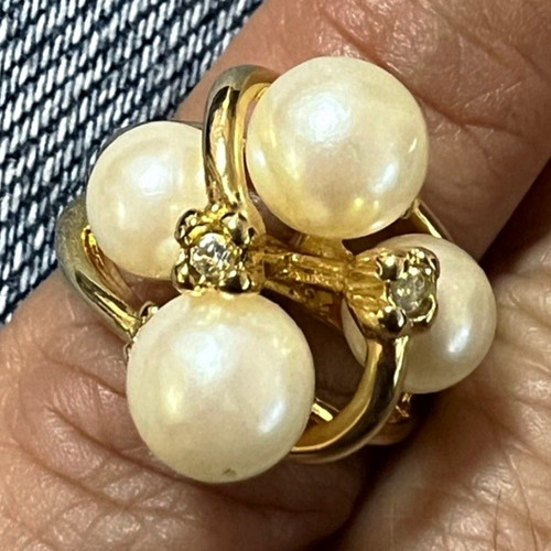 Anello vintage 18k - 18k, perle