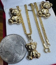 Collana orecchino orso set oro