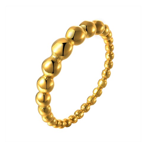 Anello perline tonde acciaio - anello,