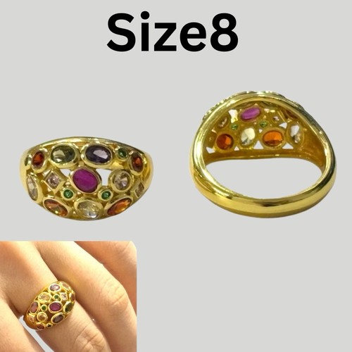 Anello con diamanti placcato - con,